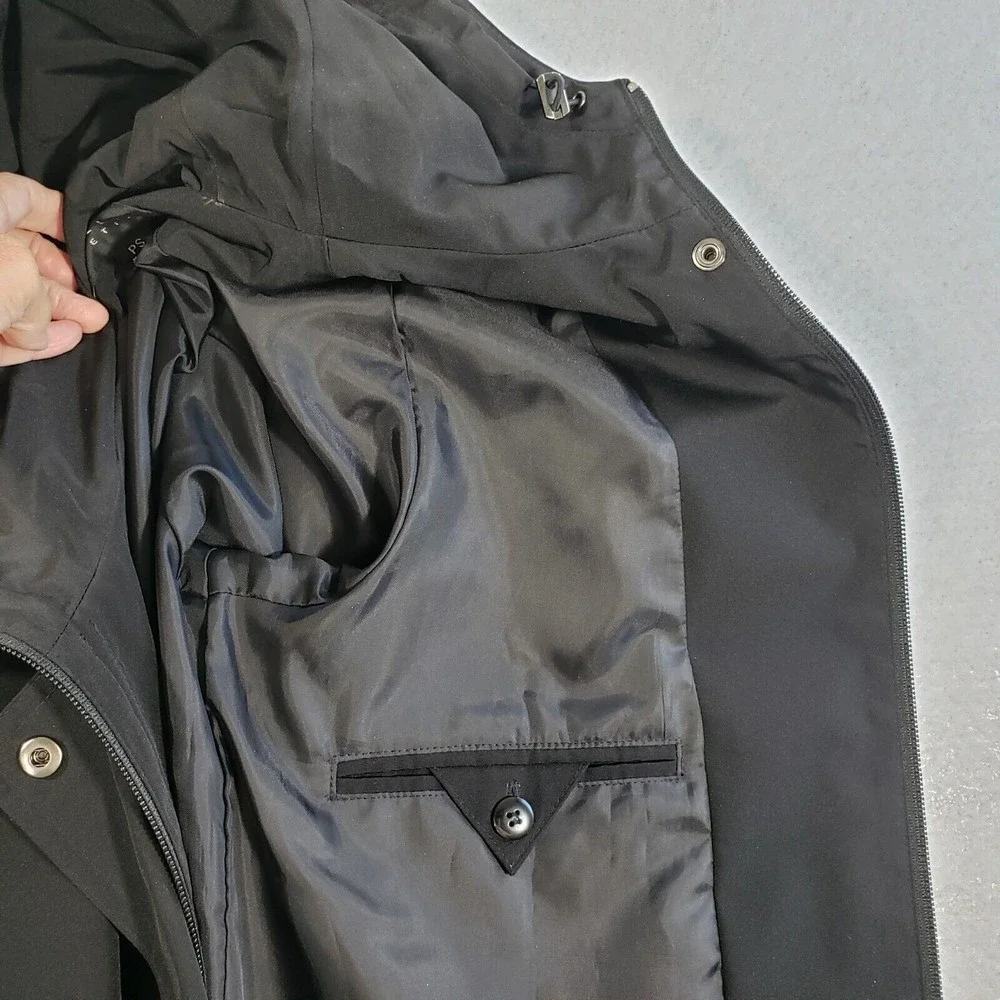 Gallery All Weather Jacket Coat Womens PS Black Hood Water Resistant Utility - Picture 6 of 13